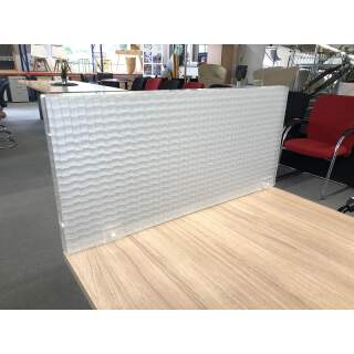 Schreibtisch-Sichtschutz Kunststoff mit Halterung 80 cm breit, 59,50 €