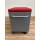 Sedus Rollcontainer mit rotem Sitzkissen abschließbar grau