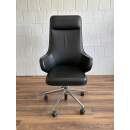 Vitra Skape Design-Leder-Chefsessel Bürodrehstuhl schwarz