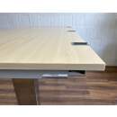 Steelcase Sitz-Steh-Schreibtisch 160x80 Ahorn grau Gasdruckfeder