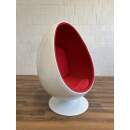 myfaktory Sessel Ele Chair weiß rot Egg-Chair Ei-Sessel